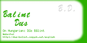 balint dus business card